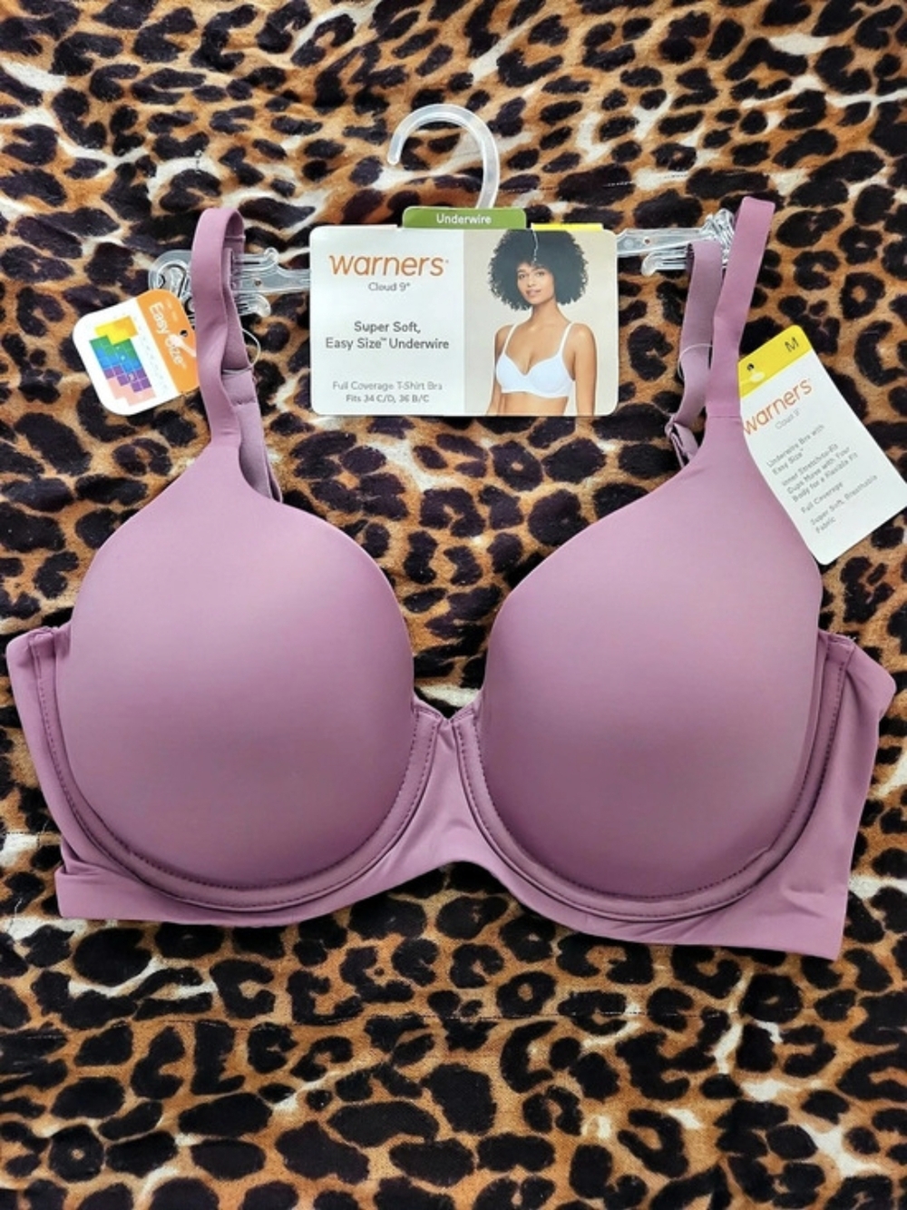 Warner's Cloud 9 Underwire Bra in Mauve Size M (34C,34D- 36B,36C) NWT